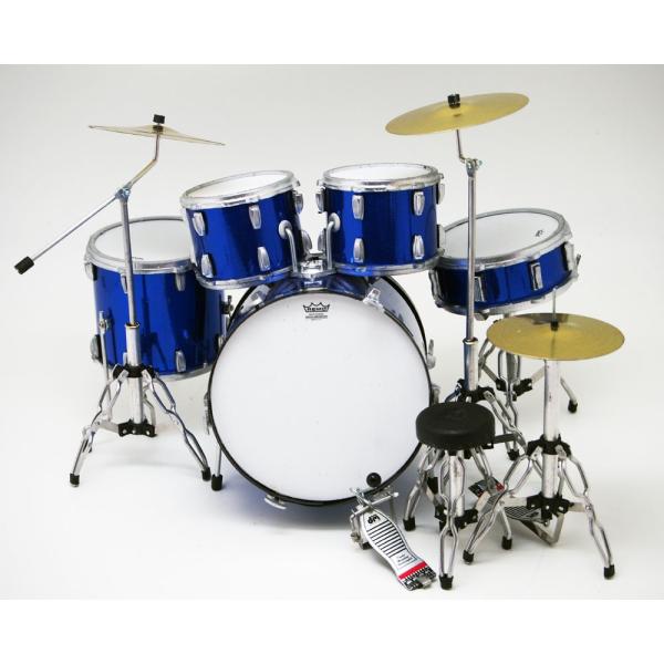 Musical Story 1/6 スケール ミニチュア ドラム フィギュア 楽器 模型 パールブルー 贈り物 観賞 置物 飾り物 装飾品 美術 人形  オブジェ ハンドメイド