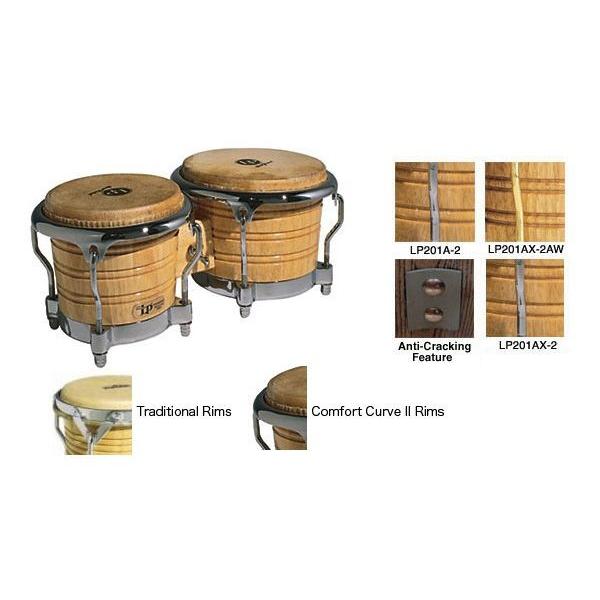 LP Generation II Wood Bongos �E�b�h�{���S LP201A-2 �ؐ��{�f�B�ATraditional Rims Chrome