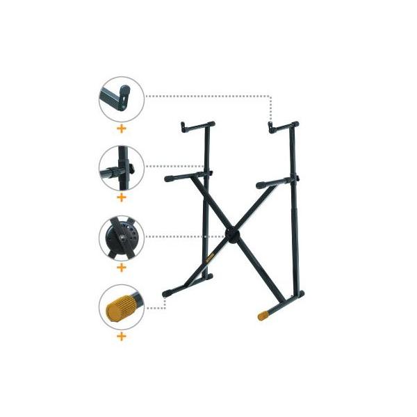 HERCULES キーボードスタンド 2段式 高さ調整可 HERCULES KS410B【頑丈なZ型・2段キーボードスタンド】 ｜イケベ楽器店