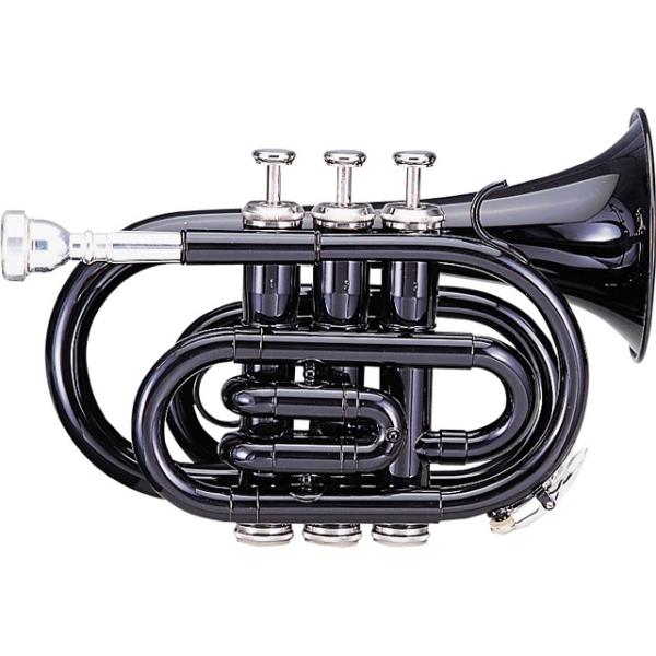 Kaerntner／Pocket Trumpet KTR33P Black 入門セット付き (譜面台、教則DVD、教則本、ミュート、ラッカーポリッシュ)　ケルントナー トランペット