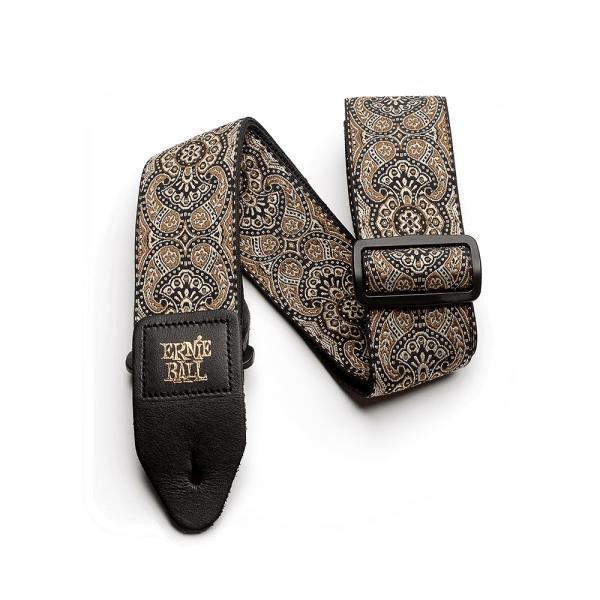 ErnieBall(�A�[�j�[�{�[��) GOLD &amp; BLACK PAISLEY JACQUARD GUITAR STRAP 4163