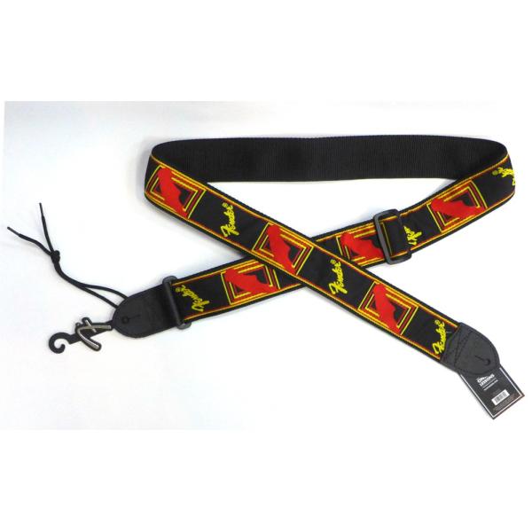 Fender 2�hMonogrammed Strap Black/Yellow/RED