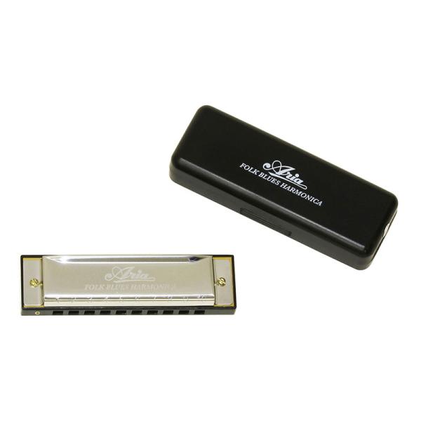 <ブルースハープ> アリアの10ホールズハーモニカです。ブルース、ロックなど多くの音楽で使用されているテンホールズハーモニカ。12種類のキーをラインナップしています。プラスチックケース付き。キーはAメジャーになります。・ サイズ...