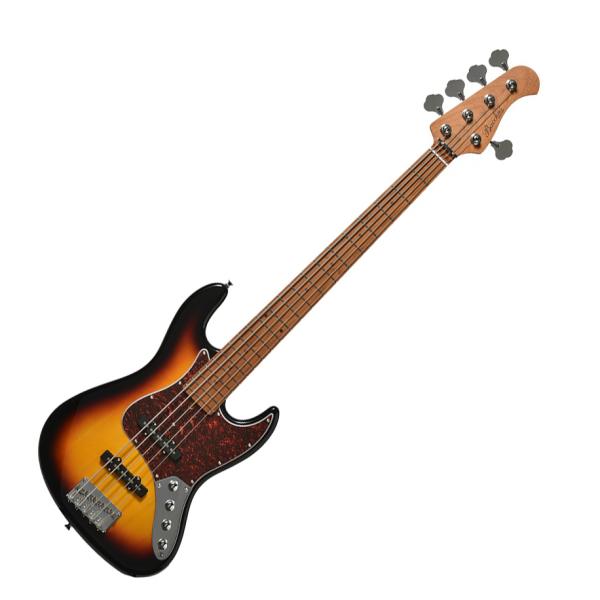 Bacchus バッカス / WJB5-1DX-AC RSM/M 3TS 3 Tone Sunburst 5弦ベース ローステッドメイプル ジャズベースタイプ エレキベース