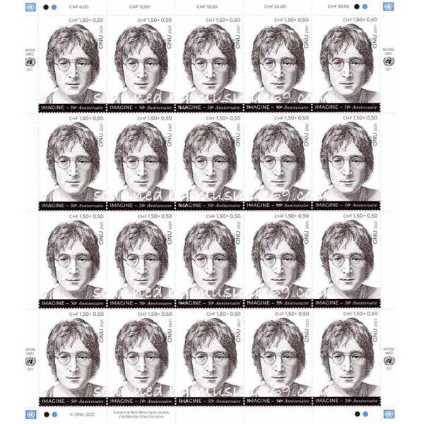 ジョンレノン John Lennon - 50th Anniversary of the Recording of "Imagine"- CHF 2.00 Full Sheet