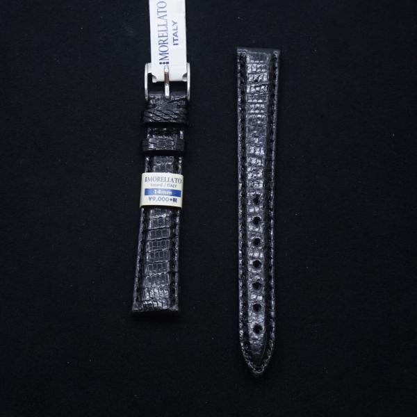 デッドストック品 モレラート MORELLATO VIOLINO リザード レザー ブラック 14mm 時計バンド 時計ベルト バンド交換 人気 おしゃれ 25-M-412