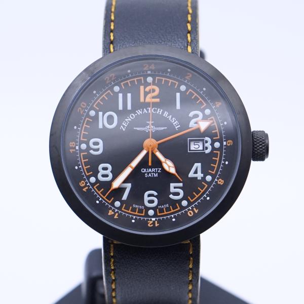 ZENO-WATCH BASEL ゼノウォッチ B554Q-BK-OR-L パイロットウォッチ クォーツ デッドストック メンズ腕時計 25-M-637