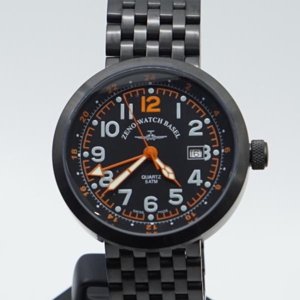 ZENO-WATCH BASEL ゼノウォッチ B554Q-GMT-bk-a1-M(OR) パイロットウォッチ クォーツ デッドストック メンズ腕時計 25-M-659