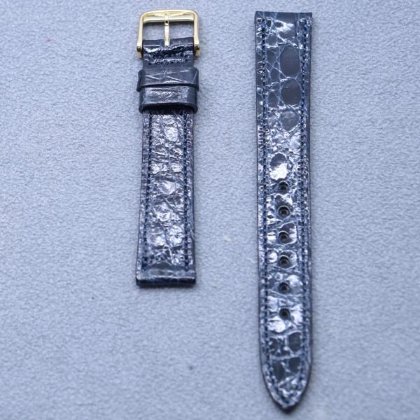 ロンジン LONGINES 純正 ワニ 13mm ネイビーブルー 金色尾錠 時計