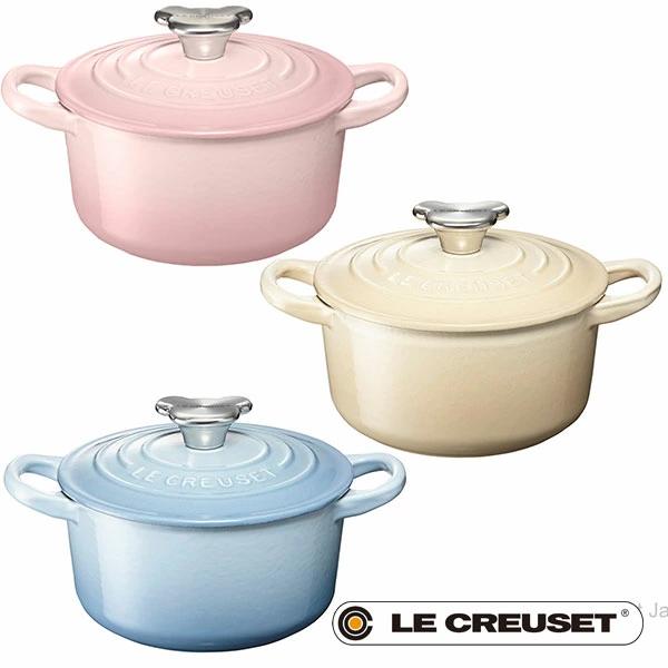 ルクルーゼ ココットロンド 14cm ベアーツマミ ベビー 鍋 シェルピンク