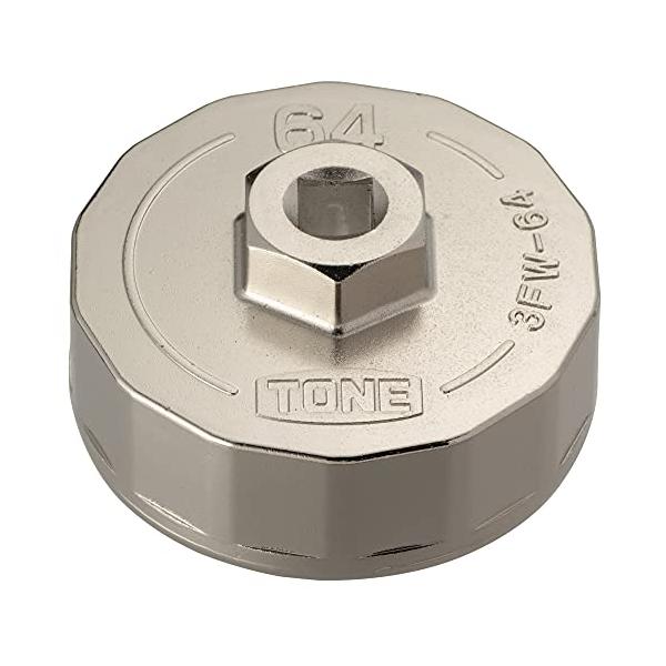 トネTONE オイルフィルターレンチカップ形 3FW-64 差込角9.5mm3/8