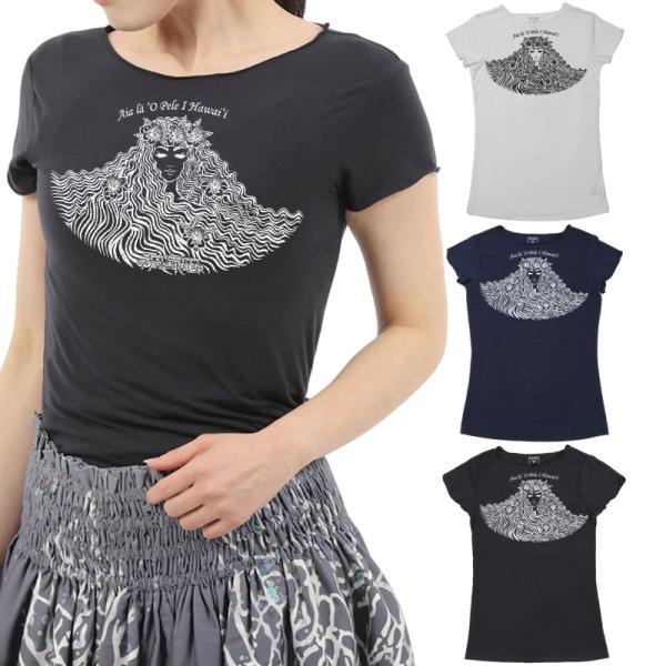 ＼ネコポス 送料無料／ フラダンス tシャツ 半袖 ペレ柄 ヨガ おすすめ スリムフィット ショートスリーブ
