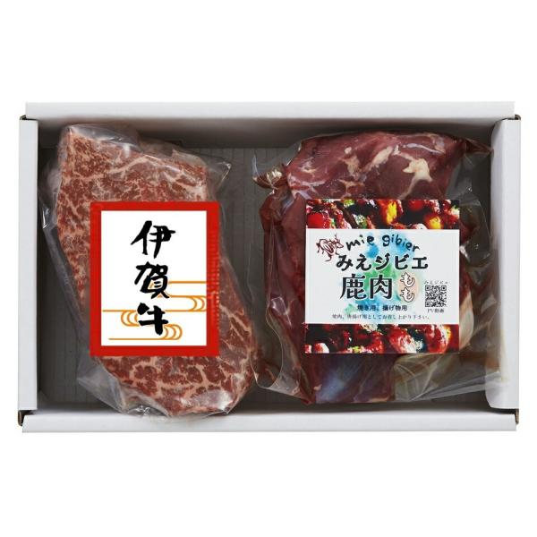 【三重 サンショク】ブランド肉食べ比べセット（伊賀牛＆みえジビエ）肉の横綱と呼ばれる伊賀牛とみえジビエ鹿肉の食べ比べセット肉の横綱と呼ばれる伊賀牛のももブロック300ｇとおいしさと高品質を追求したみえジビエ鹿肉のももブロック300ｇの食べ比...