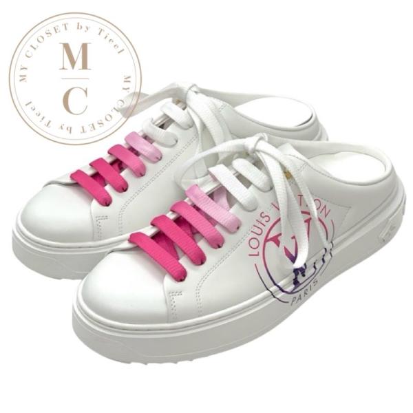 ルイヴィトン LOUIS VUITTON タイムアウトライン モノグラム スニーカー 靴 シューズ レザー ホワイト ピンク フラットシューズ LOUIS VUITTON（ルイ・ヴィトン） タイムアウトライン モノグラム