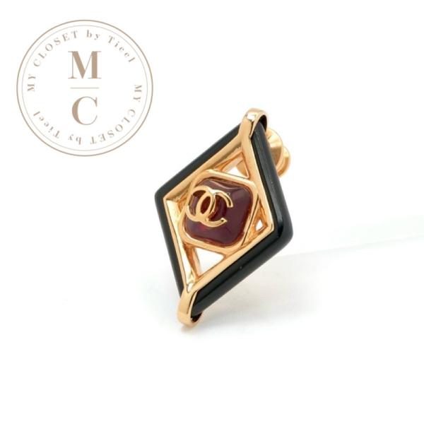 CHANEL（シャネル） ブローチ コサージュ ゴールド レッド ブラック