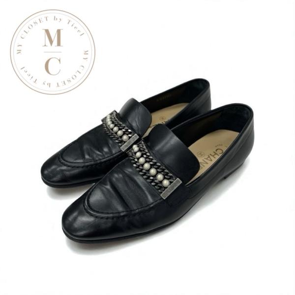 CHANEL（シャネル） ローファー 革靴 靴 シューズ レザー ブラック 黒