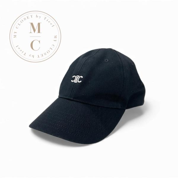 CELINE（セリーヌ） キャップ 帽子 コットン ブラック ホワイト 未使用