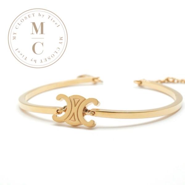 CELINE（セリーヌ） ブレスレット バングル カフ ゴールド アーティ