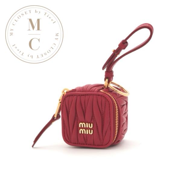 miu miu ミュウミュウミニBAGキーチャーム miu miu（ミュウミュウ） キーケース キーアクセサリー レザー レッド