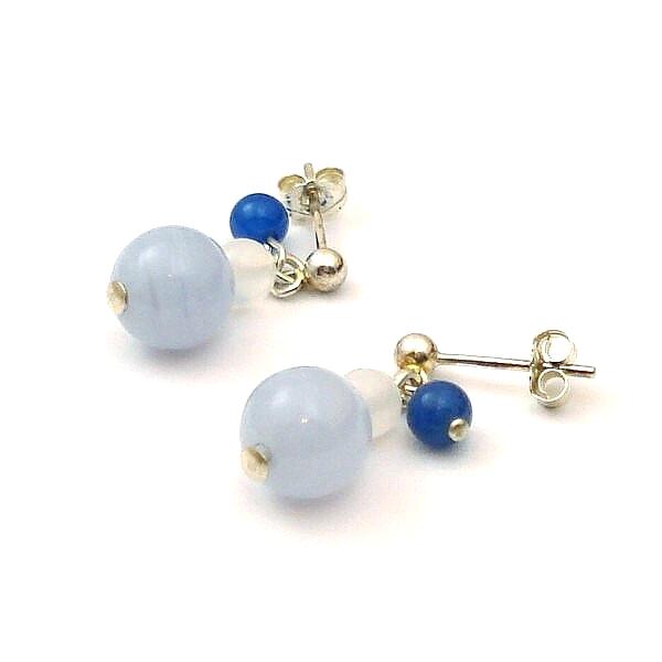 オリジナルデザイン 天然石ピアス イヤリング ブルーレース ビジネス成功の石 P052 ヒーリング雑貨の専門店 My Earth 通販 Yahoo ショッピング