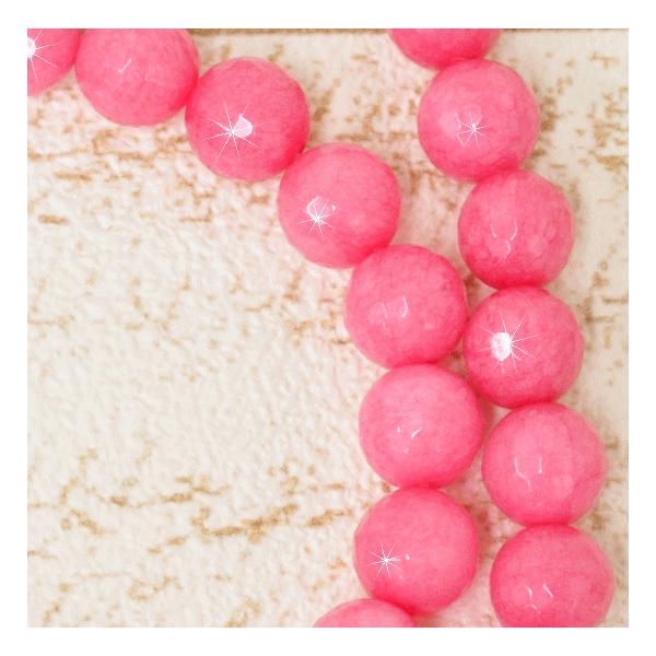 MY mama 8mm 96面カット ピンクストーン 40cm □ 人工石