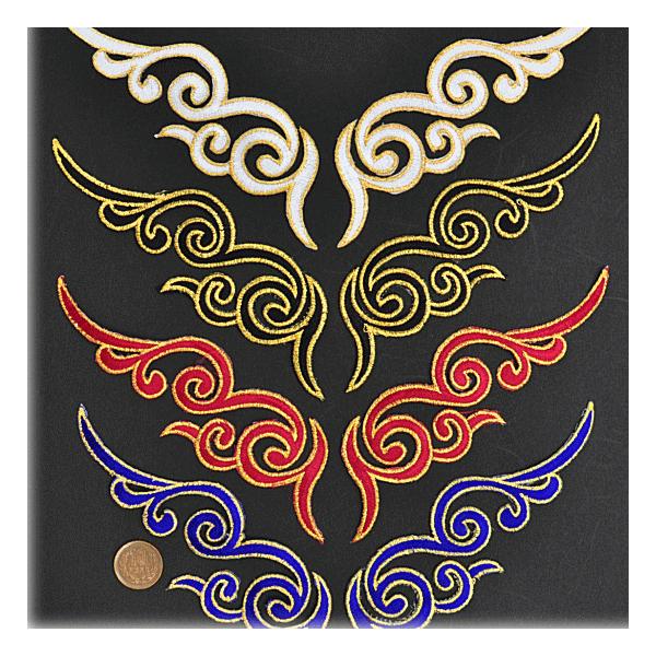 刺繍ワッペン アイロン接着可 左右2枚組 ■ マーチングバンド バトン 新体操 フィギュア ダンス 衣装 バレエ 装飾 ■