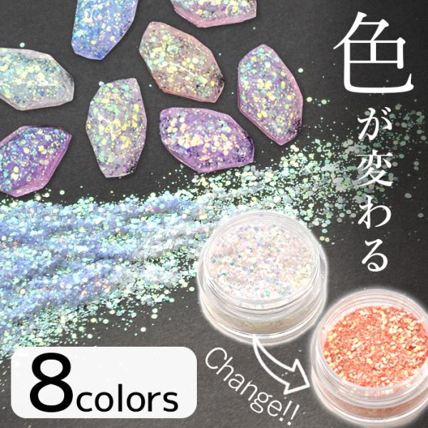 色が変わる？！キラチェンジギャラクシー パウダー 【単品販売 全8色】＃ゆうパケ35点可銀河のように煌めく「Galaxy - ギャラクシー -」シリーズに紫外線でカラーチェンジするキラチェンジが仲間入り！光に当てると手品みたいに色が変化する...
