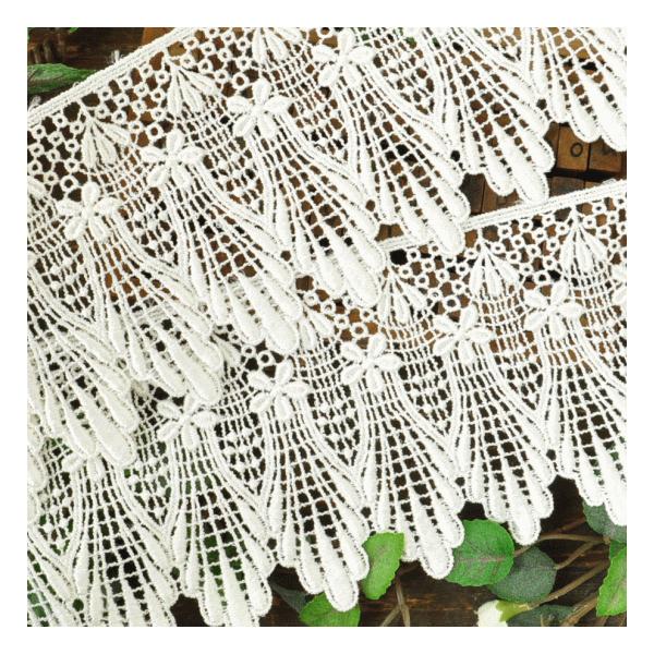 #ゆうパケ13点可素材：レーヨン幅約９ｃｍ巾のとても豪華なケミカルレースです。１ｍ単位のカット販売です。３ｍご希望の場合は御注文個数「３」という具合に御注文をください。