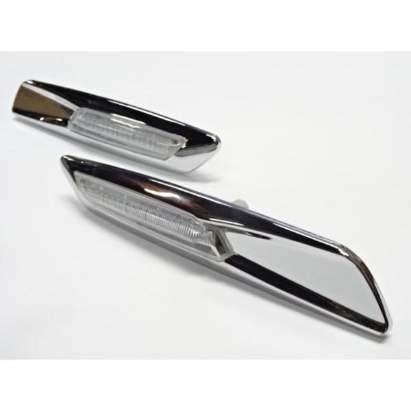 BMW F10ルック LED サイドマーカー E82 E88 クローム タイプ
