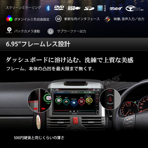 静電式 6 95インチ Td799giy Xtrons 2din Dvdプレーヤー カーナビ ドライブレコーダー同梱可 カーオーディオ カーナビ カーav ブルートゥース ワンセグ ドライブレコーダー同梱可 最新入荷ゼンリン地図