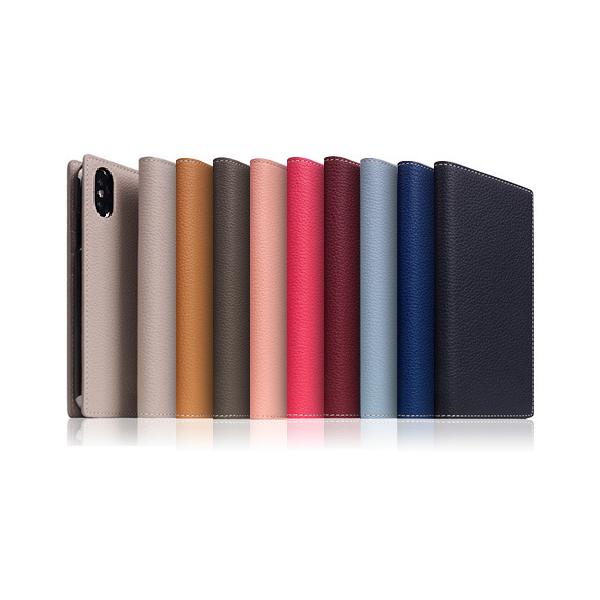 �y�󂠂�ziPhone XS / X �P�[�X�蒠�^ �{�v SLG Desig Full Grain Leather Case �t���O���C�����U�[ �p�X�e�� �J���[ �V�R�v