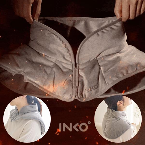 [インクで温める] 遠赤外線ネック＆ショルダーヒーティングパッド 首・肩 フィットする ウォーマー  INKO インコ (生活雑貨) 防寒対策 薄型 カバー水洗い可能