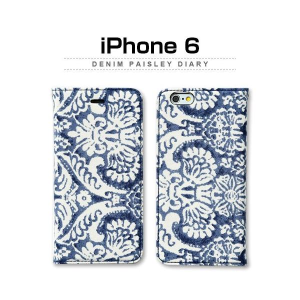 iPhone6s/6 �P�[�X �蒠�^ ZENUS Denim Paisley Diary�i�[�k�X �f�j���y�C�Y���[�_�C�A���[�j�A�C�t�H��