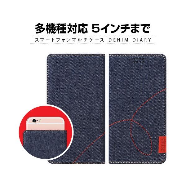 �X�}�z�P�[�X �蒠�^  ���@��Ή� �}���`�^�C�v ZENUS Denim Diary�i�[�k�X �f�j���_�C�A���[�j