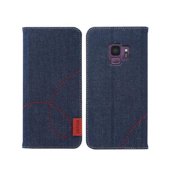 Galaxy S9 �P�[�X �蒠�^ ZENUS Denim Stitch Diary�i�[�k�X �f�j���X�e�b�`�_�C�A���[�M�����N�V�[ �G�X�i�C�� �J�o�[ SC-02K SCV38