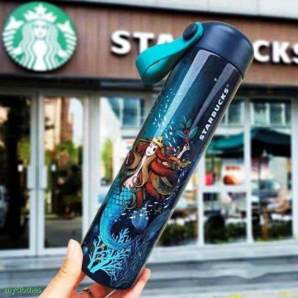 新品 海外限定 スタバ スターバックス ステンレス水筒 ブルー 473ml ...