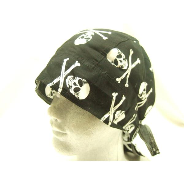 横浜最新 THEドクロ♪魅惑のバンダナキャップ スカール黒 メンズレディース 4点まで送料180円Skull66