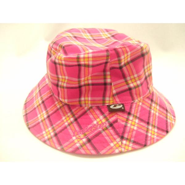 横浜最新♪魅惑のハットチェック柄 リバーシブル ピンク Reversible Hat 送料290円帽子33