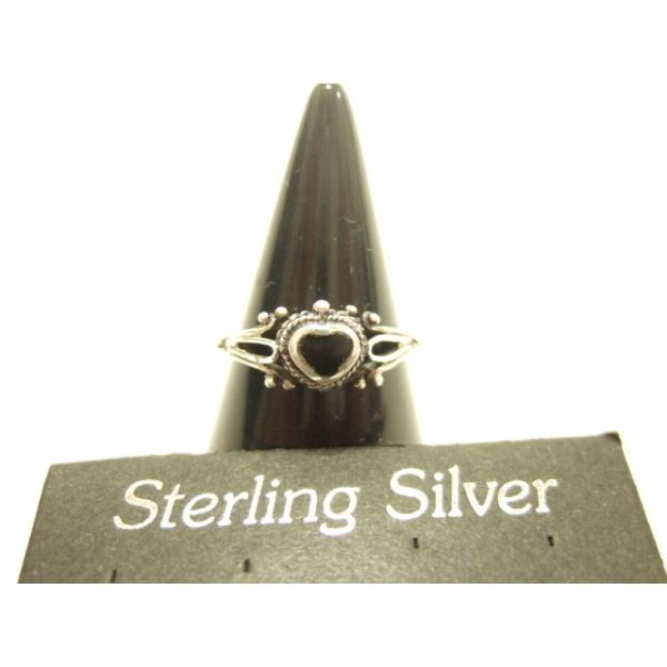 横浜最新 シルバー925SILVER銀ピンキーリング♪魅惑のハート ブラック 1〜8号 メンズレディース 送料無料3a(サイズを必ずお知らせ下さい)