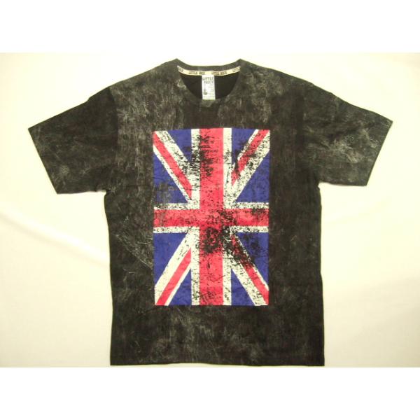 横浜最新 イギリス国旗 ユニオンジャック 黒絞り柄♪魅惑のＴシャツ XL 送料無料British Flag23