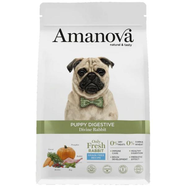 アマノバ ドッグフード パピー ダイジェスティブ ディバイン ラビット ドライフード 子犬用 小粒 2kg 無添加