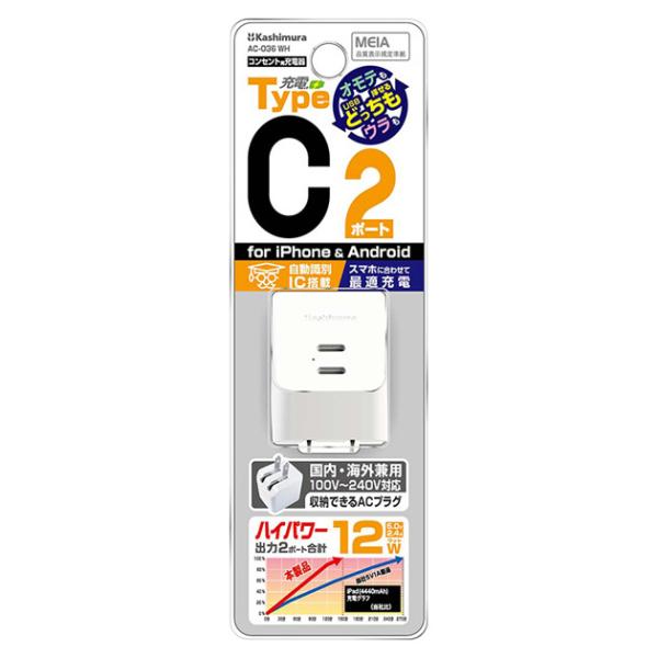 AC-036. AC[d AC Type-C 2P 12W WH