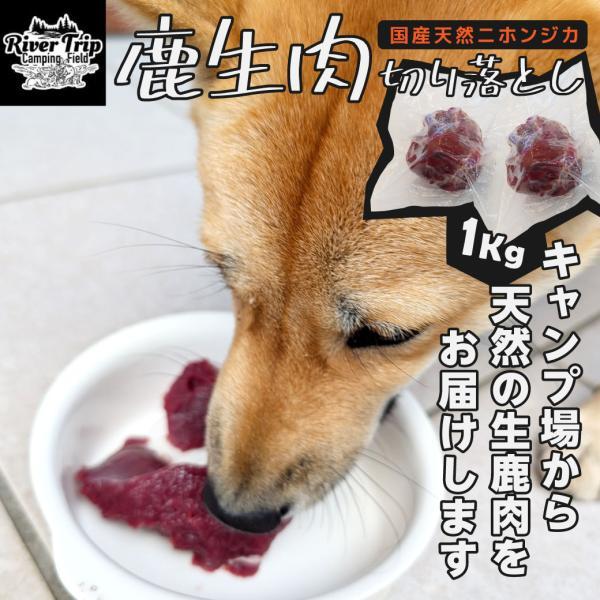 鹿肉 冷凍 犬用 切り落とし 1kg 500g × 2 ペットフード 犬