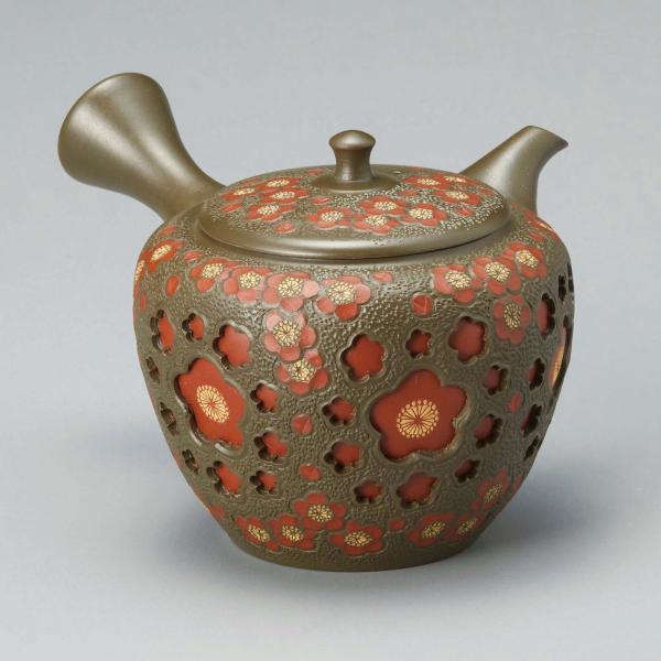 専門ショップ おすすめ おしゃれ 常滑焼 プレゼント 陶製茶こし おしゃれ 陶器 プレゼント ギフト 舜園緑泥夏目六角梅三面透急須 名工作品 常滑焼急須 日本製 ティーポット きゅうす 急須 贈り物 茶器 Www Cosmopharmaint Com