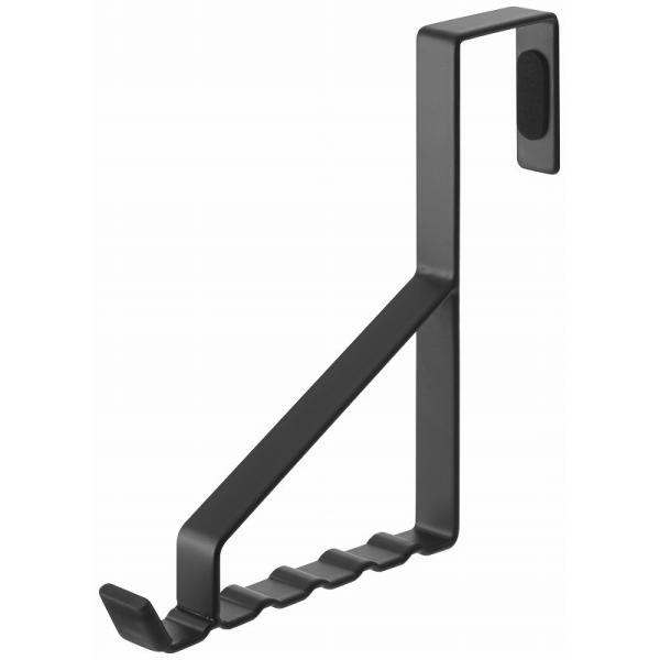 【追跡可能メール便/代引不可】山崎実業（YAMAZAKI）　ドアハンガー スマート 6連　ブラック　02763　ハンガー　洋服　帽子　バッグ　室内干し　スリム　収納　整理　一時置き　便利　メーカー11月下旬入荷予定