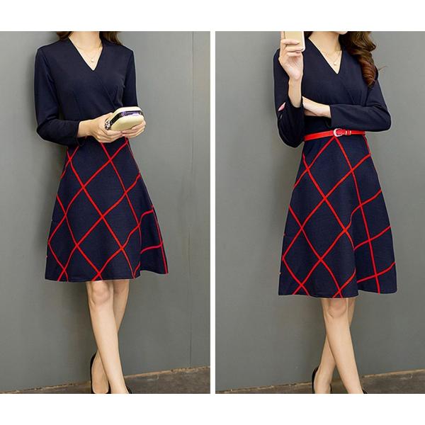 ワンピース ロカビリー Vネック Aライン チェック柄 レディース きれいめ 膝丈 フレア ベルト 付き 幾何学 スカート 春コーデ Buyee Buyee Japanese Proxy Service Buy From Japan Bot Online