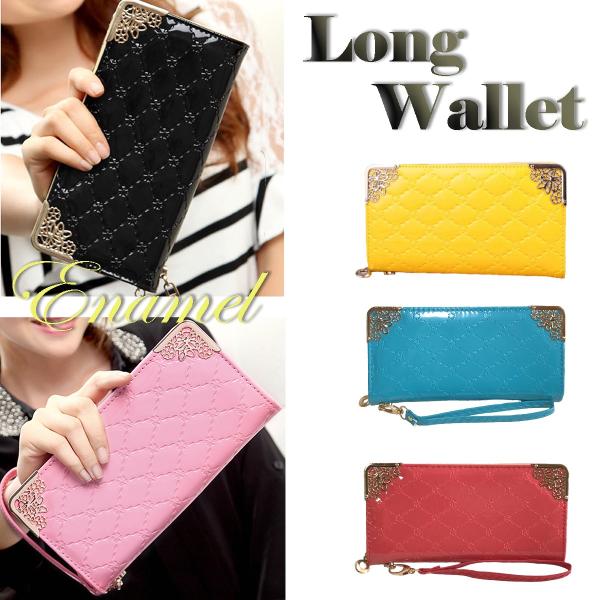 長財布 レディース エナメル ラウンドファスナー おしゃれ ステッチ Puレザー 財布 カード 多機能 大容量 ロング ウォレット スマホが入る Buyee Servicio De Proxy Japones Buyee Compra En Japon