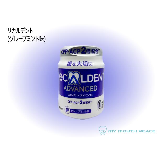 歯科医院専用 リカルデント 粒ガム ボトル グレープミント味(140g) 1個