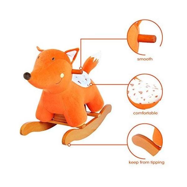 ゆらゆらロッキング キッズ用木馬 オレン 乗用玩具 キッズ用木馬 妙美ヤフー店 乗用玩具 子供用 ロッキングホース 乗れるぬいぐるみ 乗用おもちゃ 柔らかいシート Labebe