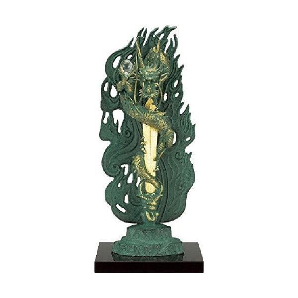 倶利伽羅不動 1尺 青銅色 ブロンズ像 銅像 彫像 彫刻 仏像 不動明王 不動尊